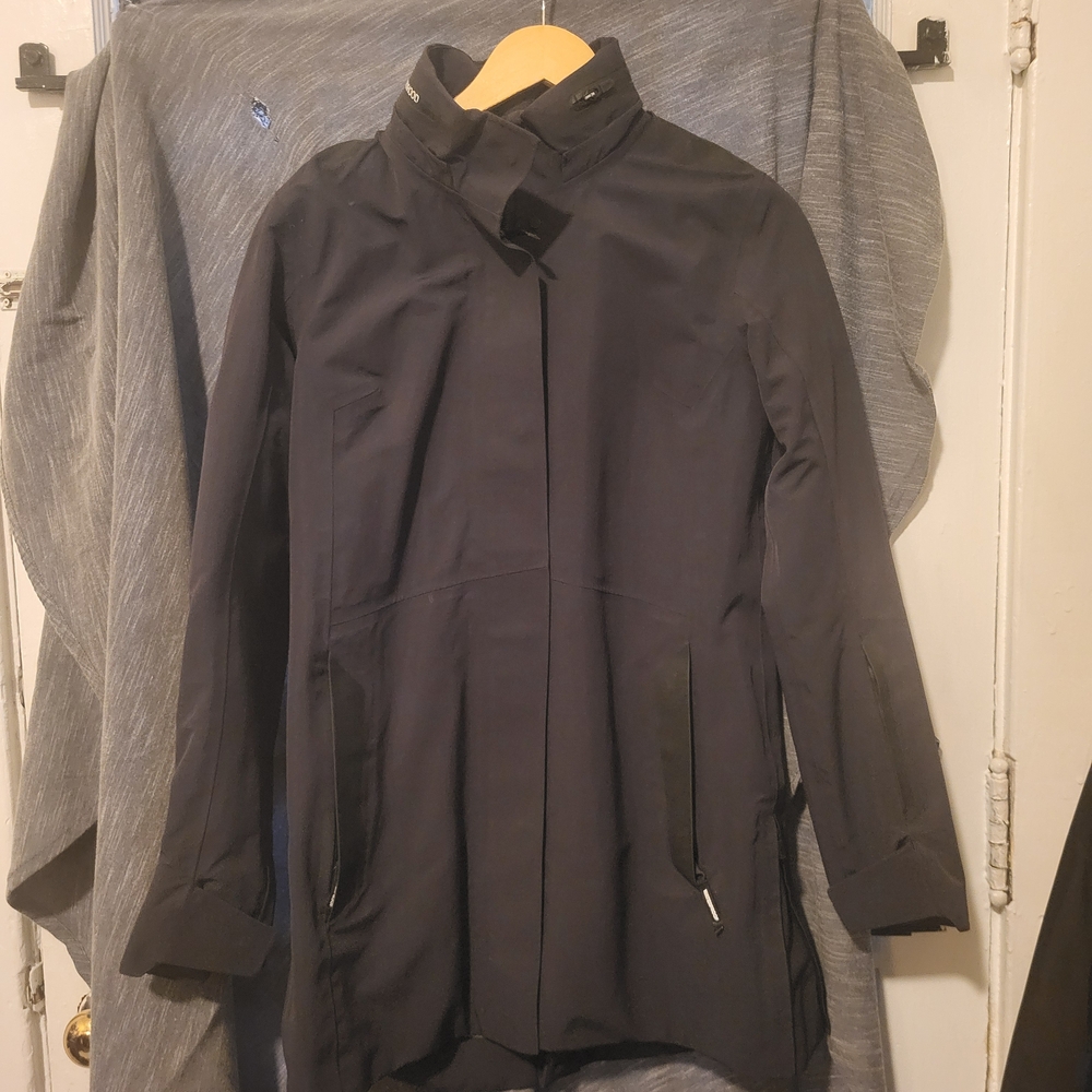 BMW MOTORRAD Black Long Coat with Zipper Details